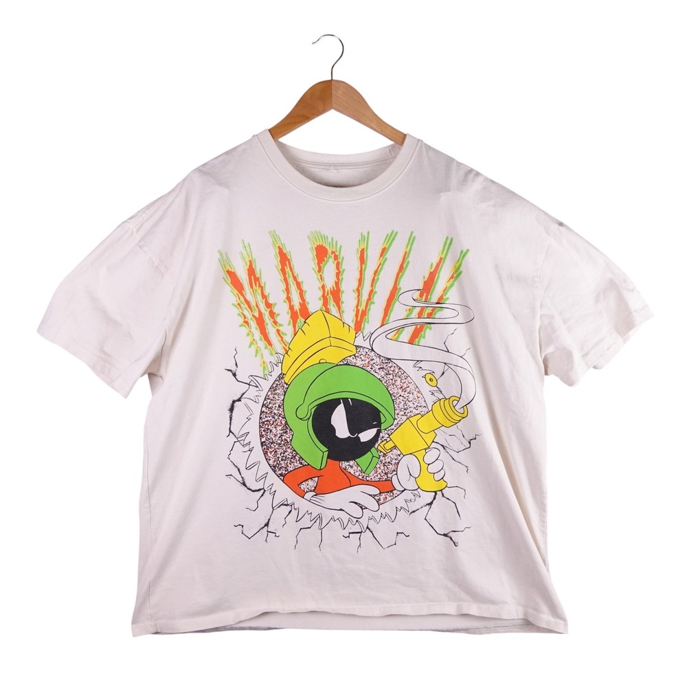 American Thrift Looney Tunes Marvin the Martian Graphic T-Shirt Mens XL Cream